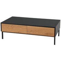 DOHÁNYZÓASZTAL fém, faalapú anyag   - fekete/tölgyfa, Design, faalapú anyag/fém (110/35/60cm) - MID.YOU