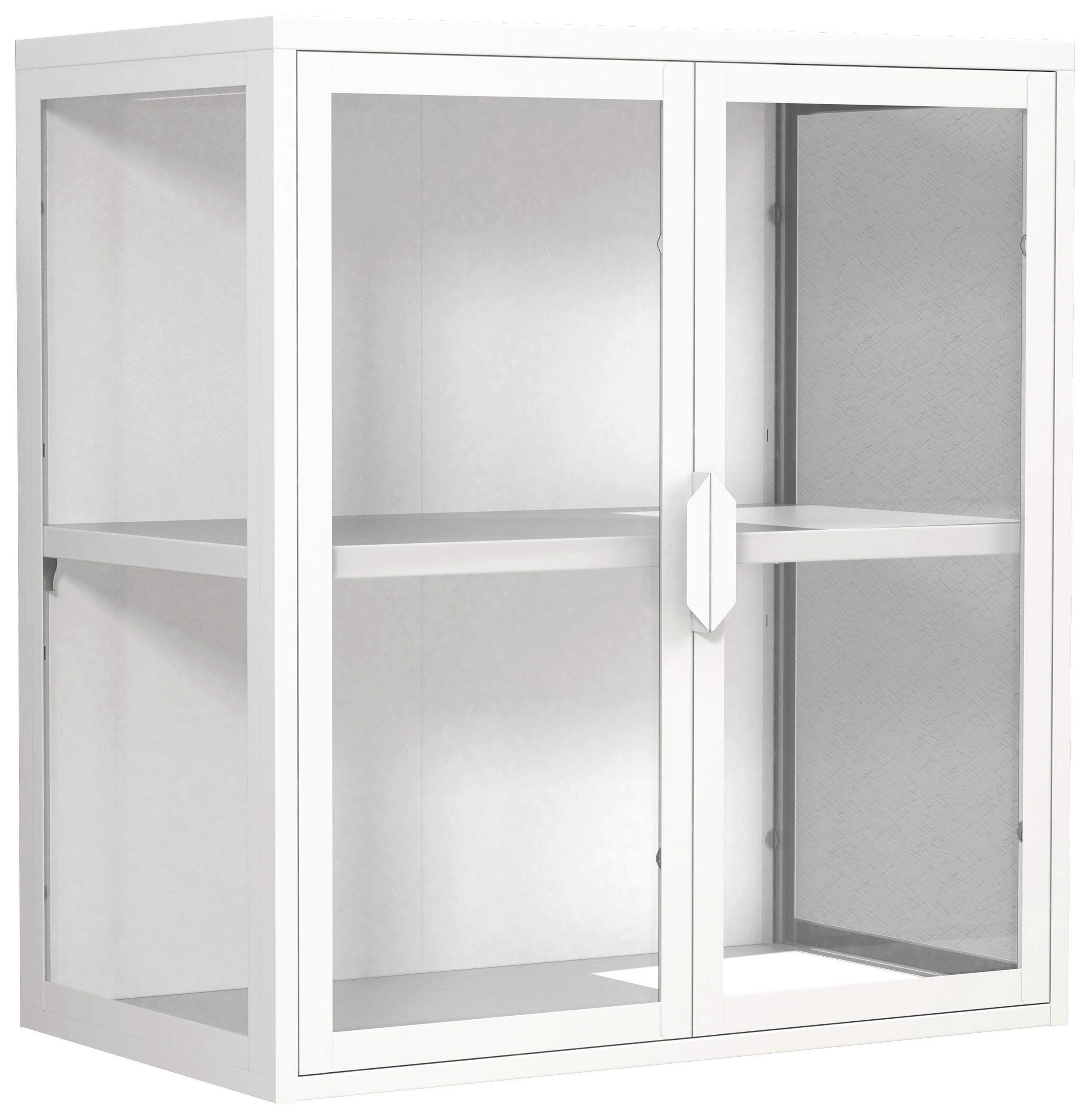 HÄNGEVITRINE in Weiß  - Transparent/Weiß, Design, Glas/Metall (60/65/35cm) - MID.YOU