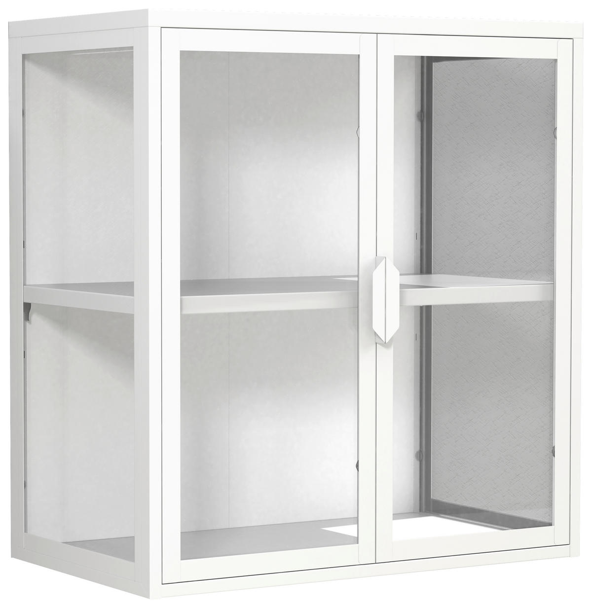 HÄNGEVITRINE in Weiss  - Weiss/Transparent, Design, Glas/Metall (60/65/35cm) - MID.YOU