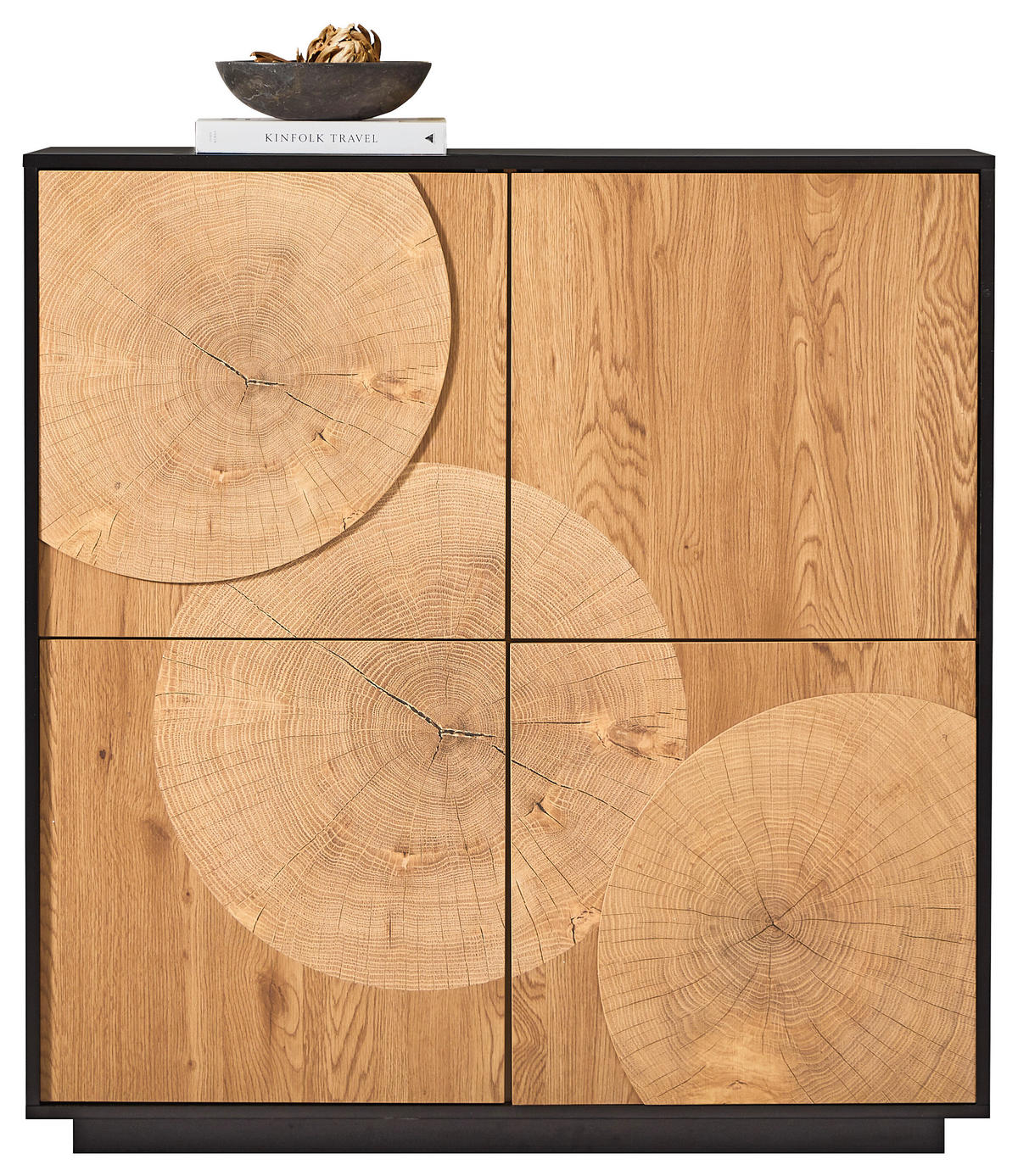 Comodă 110/115,5/40 cm  - culoare lemn stejar/negru, Lifestyle, material pe bază de lemn (110/115,5/40cm) - Ambia Home