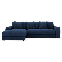 ECKSOFA in Cord Dunkelblau  182/302 cm  - Schwarz/Dunkelblau, MODERN, Kunststoff/Textil (182/302cm) - Carryhome