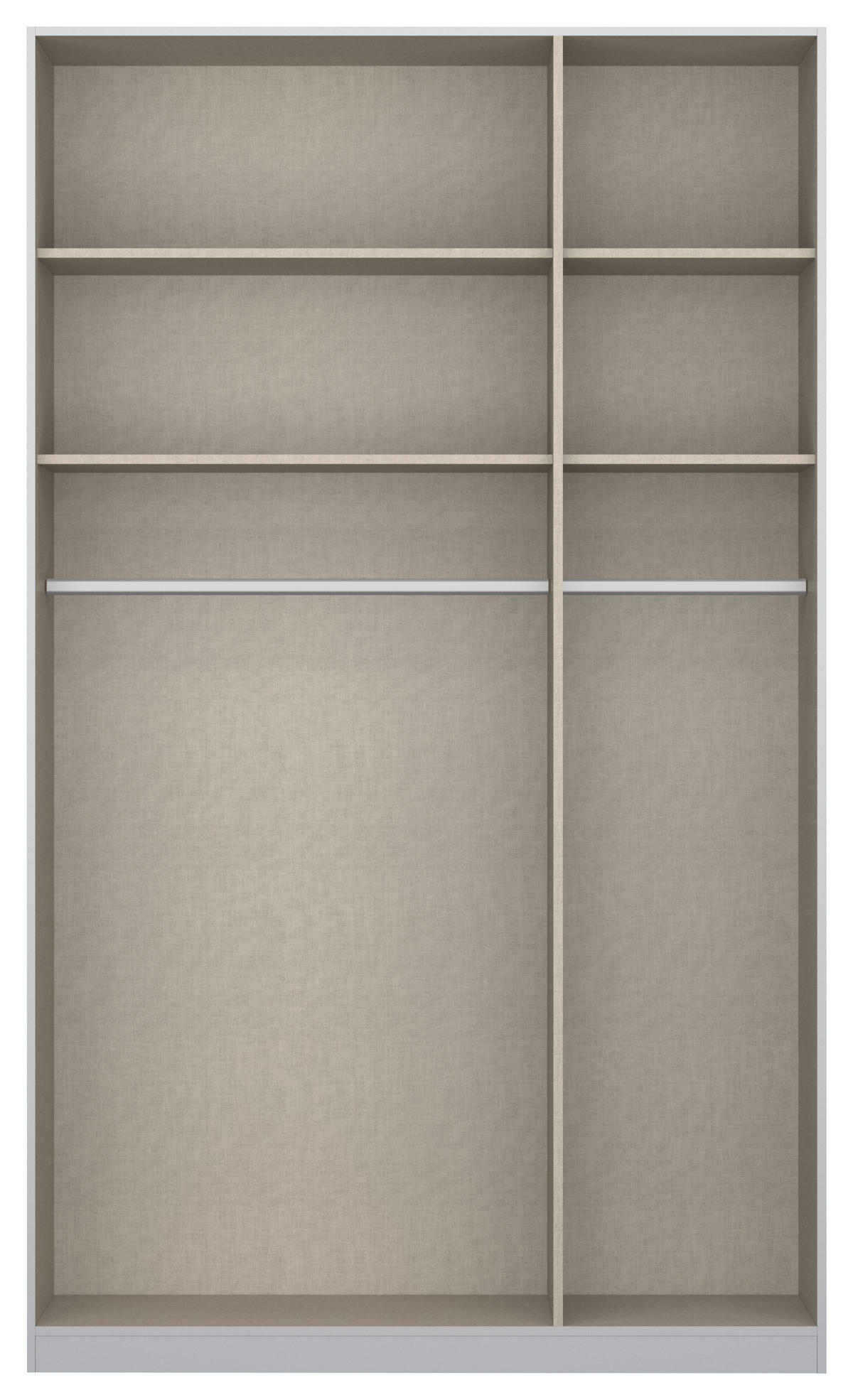 DREHTÜRENSCHRANK in Hellgrau  - Hellgrau/Alufarben, Modern, Holzwerkstoff (136/229/54cm) - Rauch Möbel