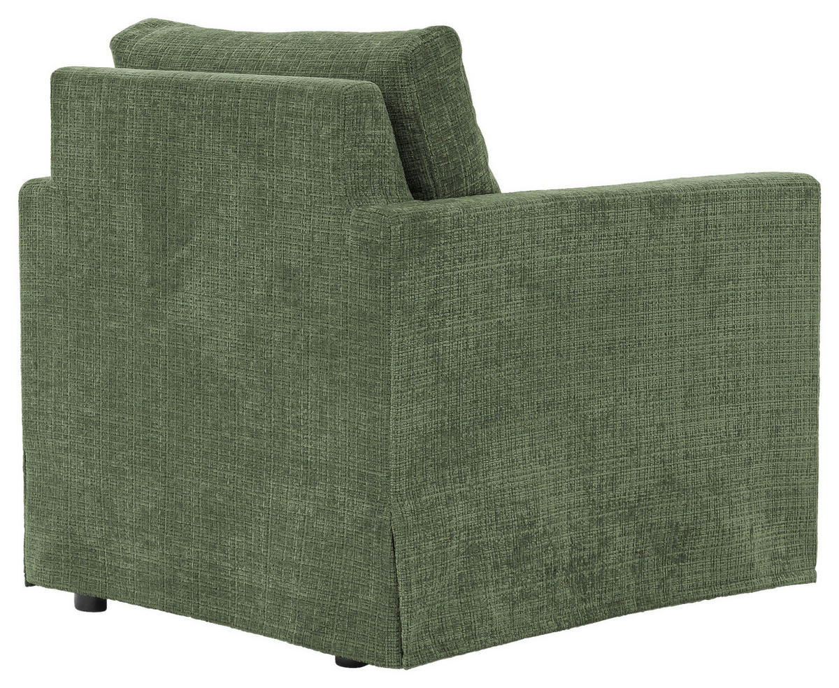 SESSEL in Chenille Grün  - Schwarz/Grün, Design, Kunststoff/Textil (84/89/95cm) - P & B
