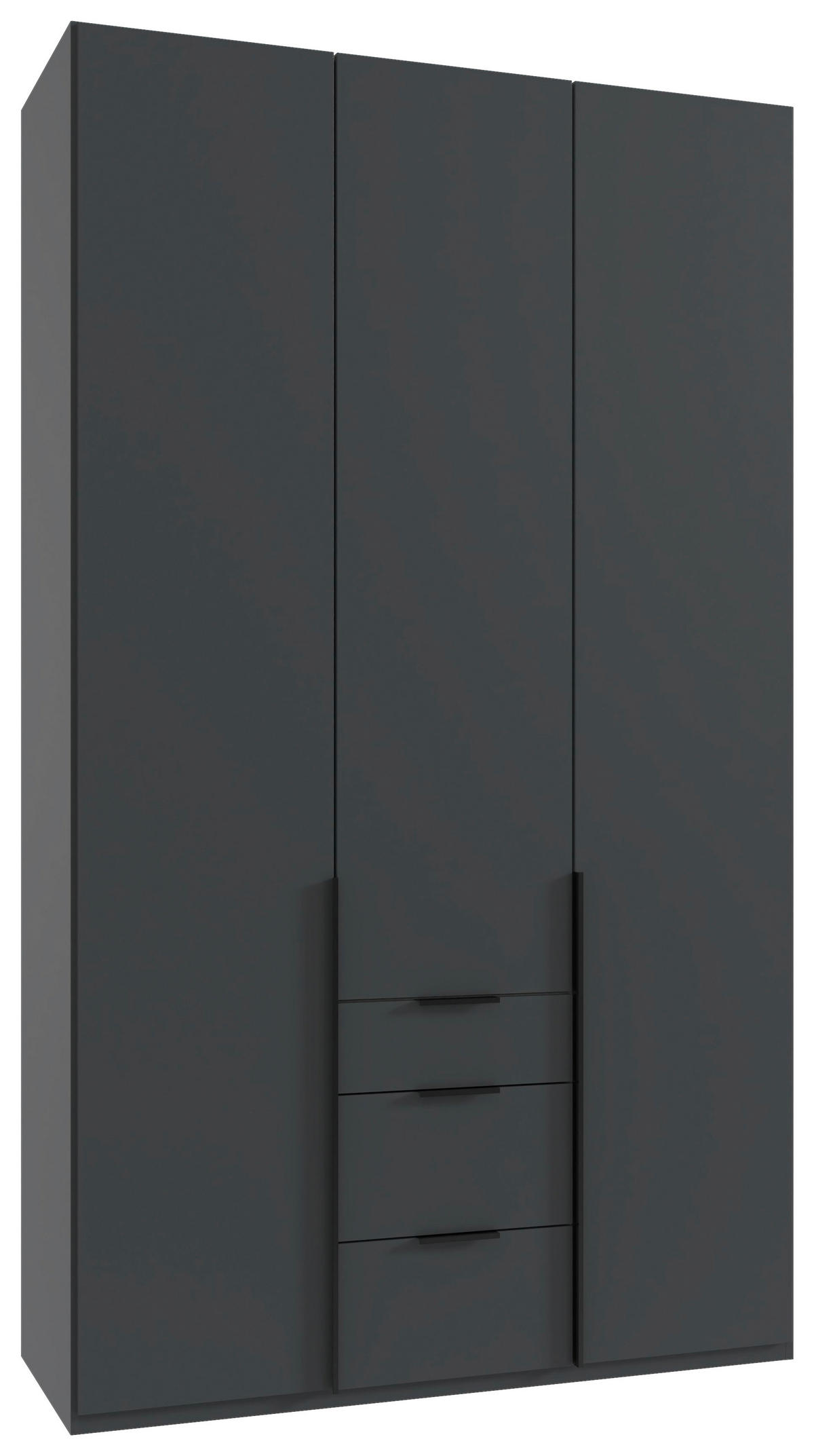 DREHTÜRENSCHRANK 135/236/58 cm,  in Graphitfarben, 3-türig  - Graphitfarben/Schwarz, MODERN, Holzwerkstoff/Metall (135/236/58cm) - MID.YOU