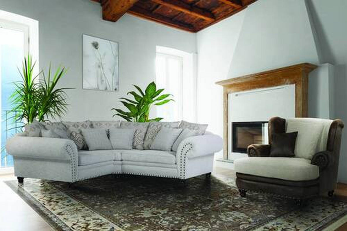 MEGA SOFA braon, bež  - braon/bež, Romantično / Seoski, tekstil/drvo (276/81/140cm) - Landscape