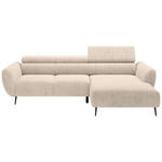 ECKSOFA in Cord Taupe  - Taupe/Schwarz, KONVENTIONELL, Textil/Metall (277/174cm) - Carryhome