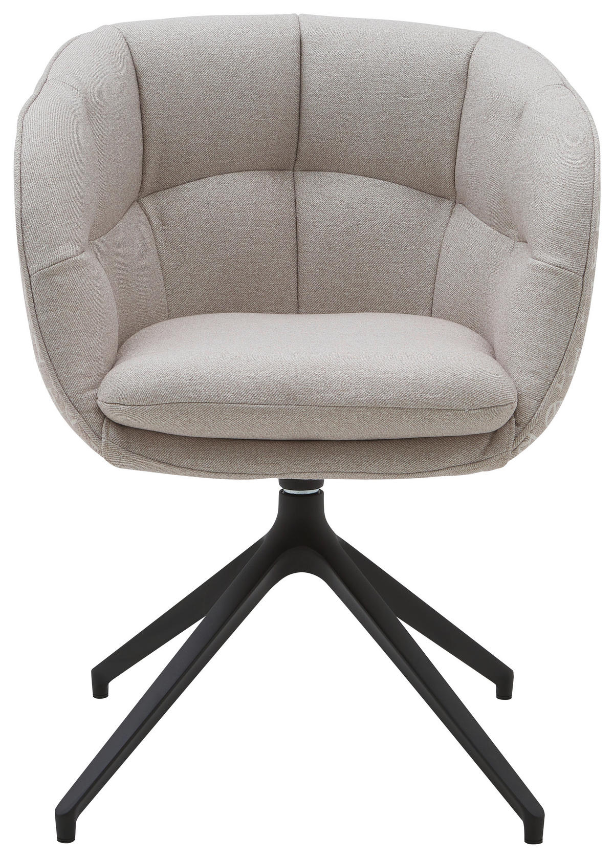 ARMLEHNSTUHL  Beinauswahl, Sitzfläche 360° drehbar, Stoff-/Lederauswahl Jacquard  Sandfarben  - Sandfarben/Schwarz, Design, Textil/Metall (62/81/63cm) - Dieter Knoll