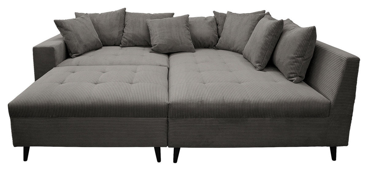 KUTNA GARNITURA tekstil  siva   - siva/crna, Design, tekstil/drvo (247/174cm) - MID.YOU