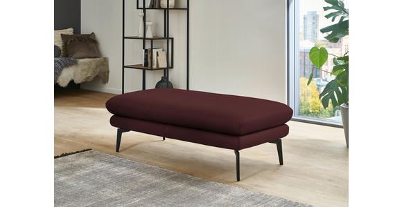ECKSOFA in Echtleder Beere 180/310 cm - Beere/Schwarz, Design, Leder/Metall (180/310cm) - Dieter Knoll