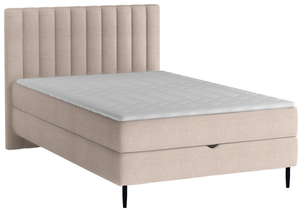 BOXBETT 120/200 cm  in Hellbraun  - Hellbraun/Schwarz, Design, Holz/Holzwerkstoff (120/200cm) - Stylife