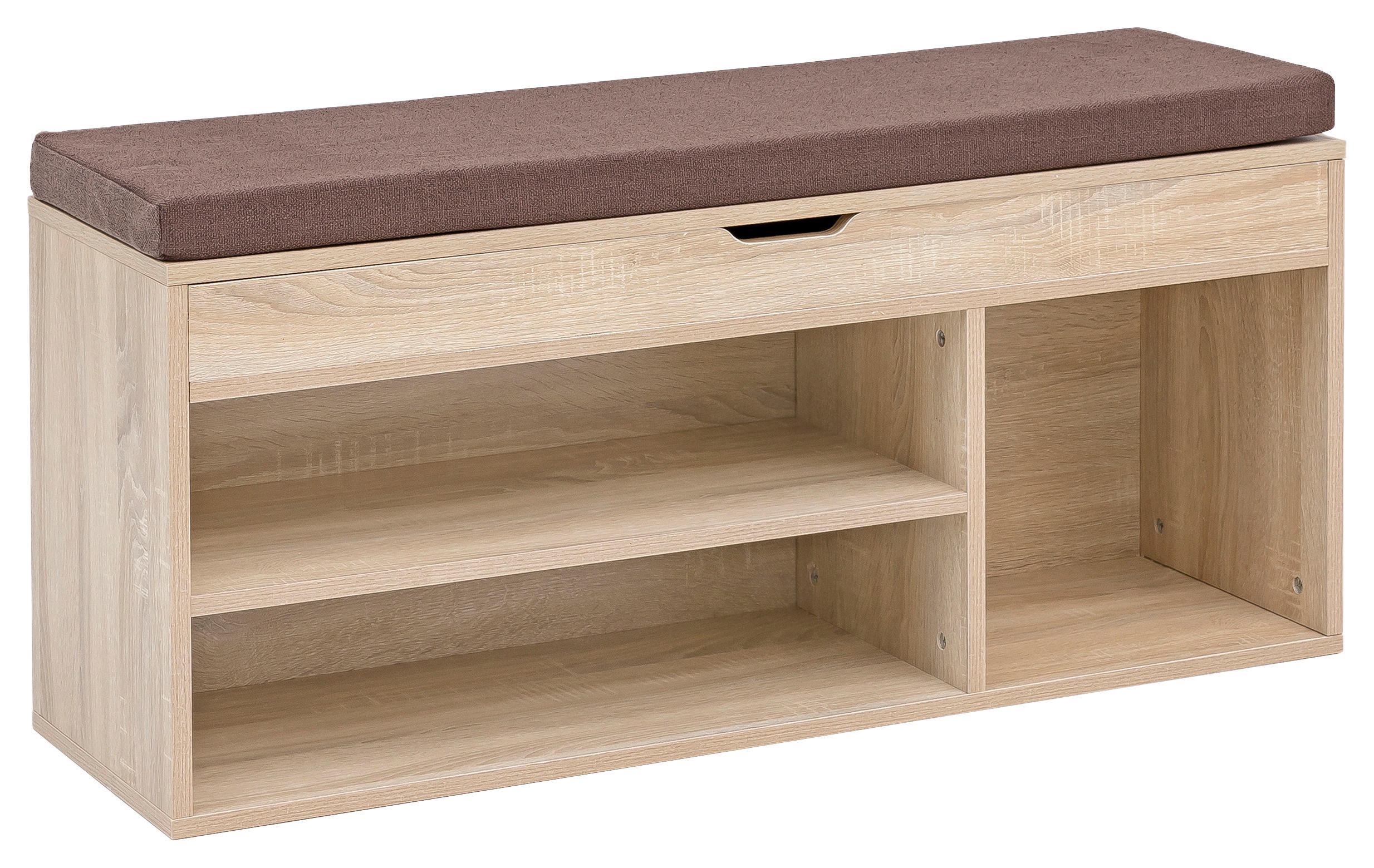 KLOP S PROSTOROM ZA ČEVLJE hrast sonoma - hrast sonoma/rjava, Konvencionalno, leseni material/tekstil (104/51/32cm) - MID.YOU