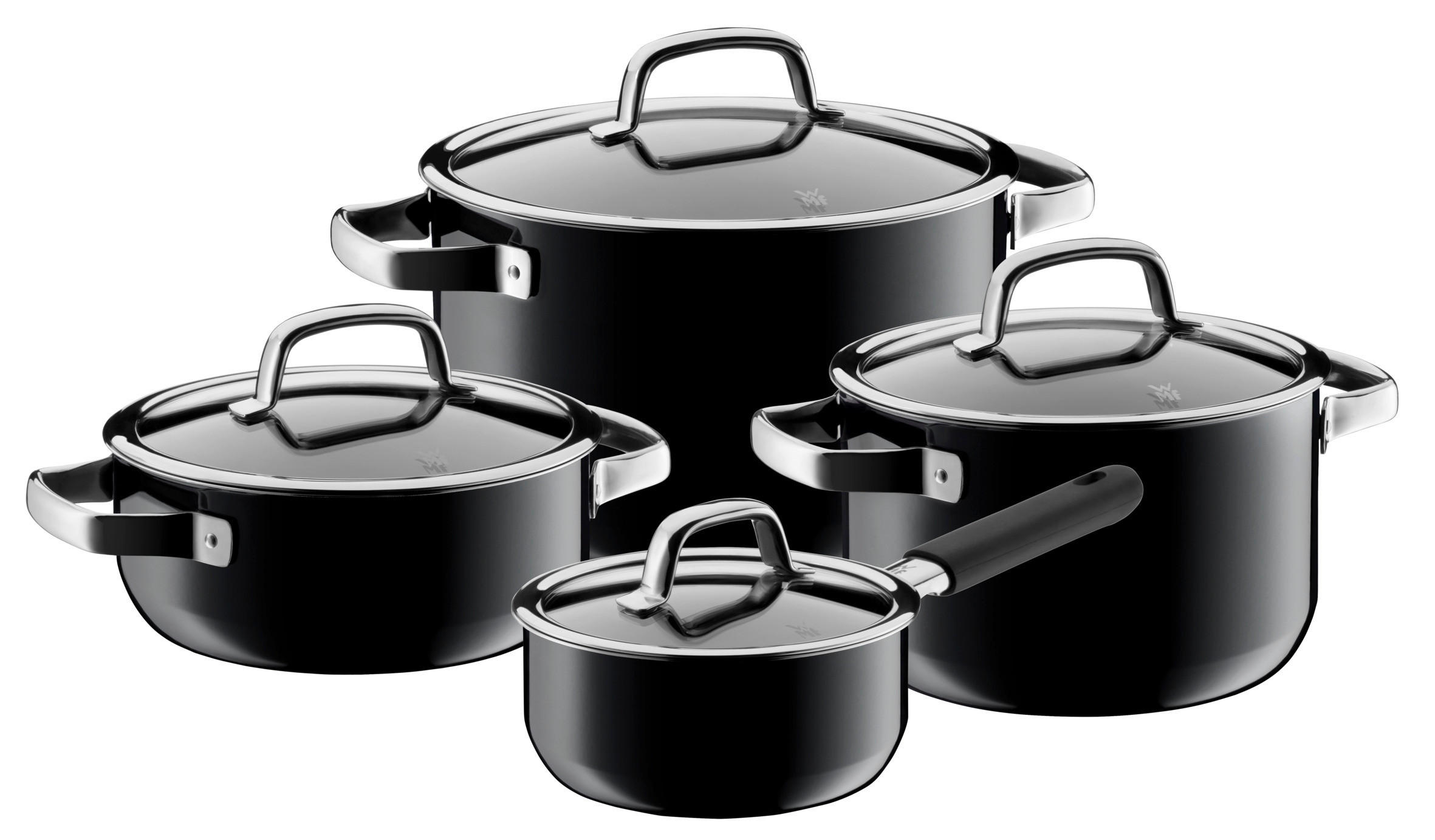 KOCHTOPFSET Fusiontec 4-teilig  - Schwarz, Basics, Glas/Metall - WMF