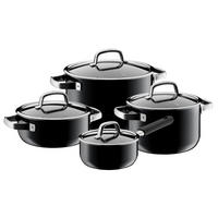 KOCHTOPFSET Fusiontec 4-teilig  - Schwarz, Basics, Glas/Metall - WMF
