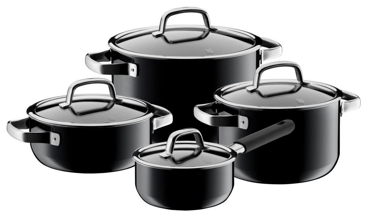 KOCHTOPFSET Fusiontec 4-teilig  - Schwarz, Basics, Glas/Metall - WMF