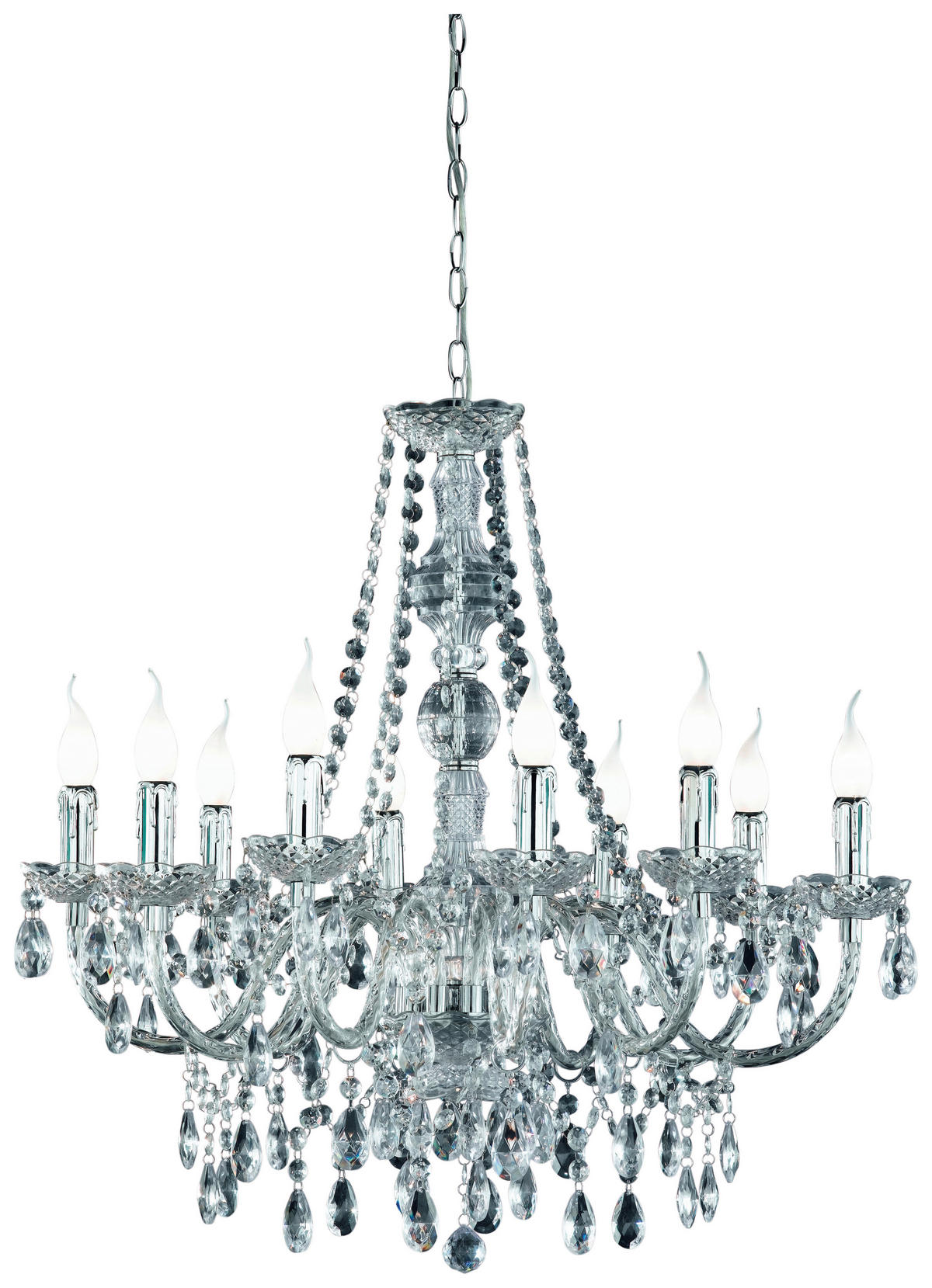 TAKKRONA 76/165 cm  - kromfärg/transparent, Design, metall/plast (76/165cm) - P & B