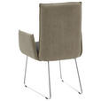 ARMLEHNSTUHL  in Stahl Flachgewebe  - Edelstahlfarben/Greige, Design, Textil/Metall (59/93/59cm) - Dieter Knoll