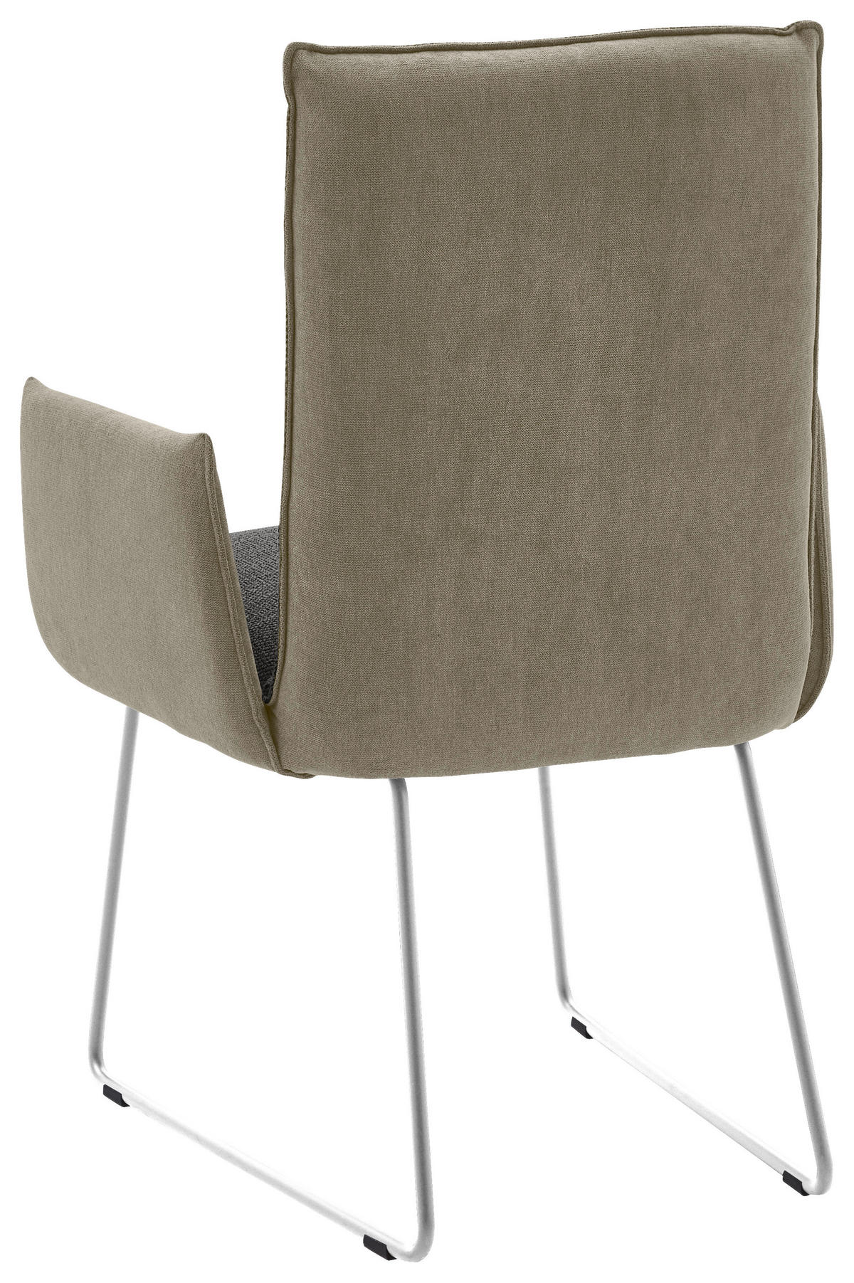 ARMLEHNSTUHL  in Stahl Flachgewebe  - Edelstahlfarben/Greige, Design, Textil/Metall (59/93/59cm) - Dieter Knoll