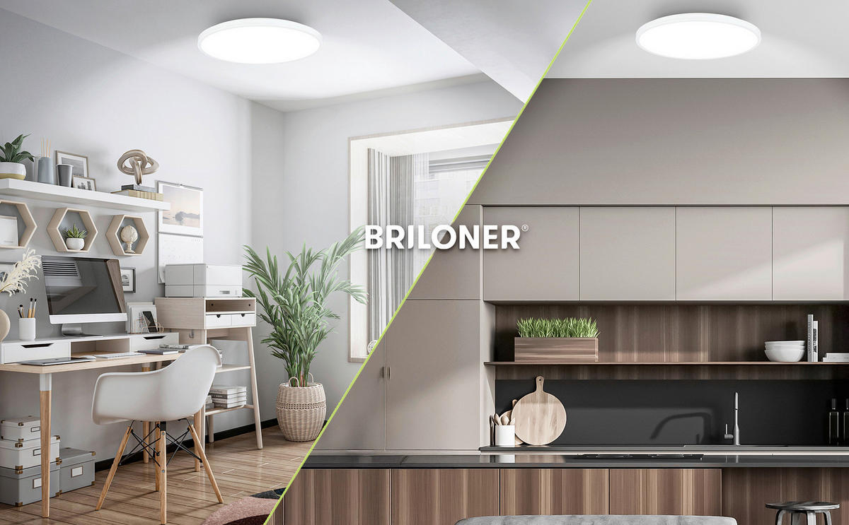 LED-DECKENLEUCHTE Kaida 38/6,5 cm   - Weiß, Basics, Kunststoff/Metall (38/6,5cm) - Briloner