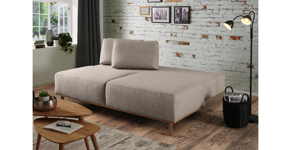 BOXSPRINGSOFA Hellgrau - Hellgrau, MODERN, Holz/Textil (203/97/107cm) - Dieter Knoll