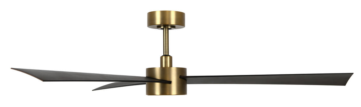 DECKENVENTILATOR 132 cm  - Messingfarben/Walnussfarben, Trend, Kunststoff/Metall (132cm) - P & B