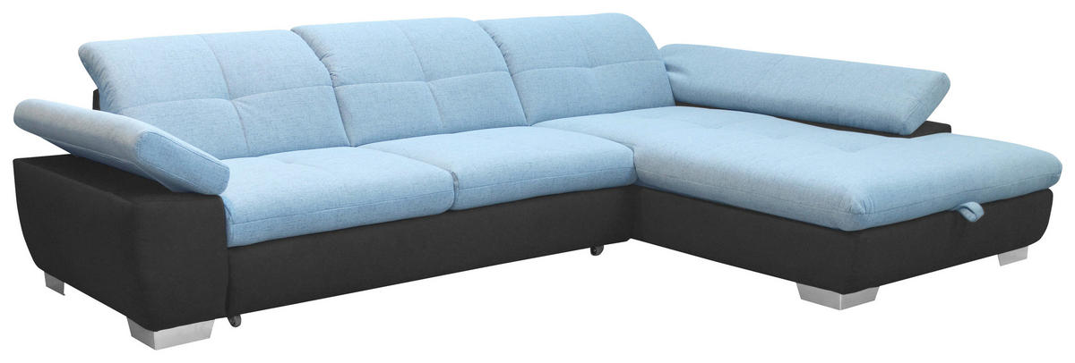 SEDEŽNA GARNITURA, mikrovlakna  - barve kroma, Design, kovina/tekstil (204/297cm) - Xora
