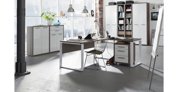 TÜRENSET 75/210/1,8 cm  - Weiß Hochglanz/Anthrazit, Design, Holzwerkstoff/Metall (75/210/1,8cm) - Carryhome