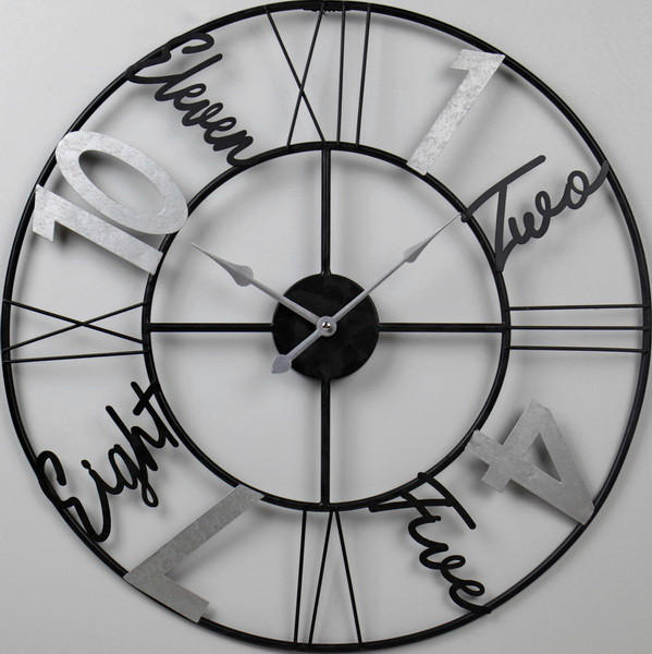 CEAS DE PERETE 58/58/4 cm - argintiu/negru, Design, metal (58/58/4cm)