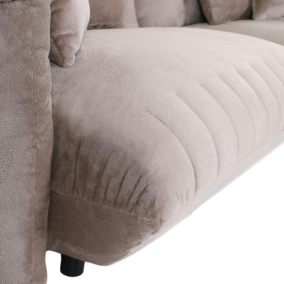 HÖRNSOFFA i plysch beige  - beige/svart, Klassisk, textil/plast (270/170cm) - MID.YOU