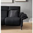 TRAPEZSOFA in Echtleder Anthrazit  - Anthrazit/Schwarz, KONVENTIONELL, Leder/Metall (221/103/95cm) - Dieter Knoll