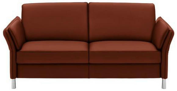 3-SITZER-SOFA in Echtleder Dunkelorange  - Dunkelorange/Alufarben, Design, Leder/Metall (190/82/99cm) - Dieter Knoll