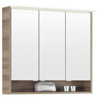 SPIEGELSCHRANK 93,2/82,2/23,1 cm  - Chromfarben/Nussbaumfarben, Basics, Glas/Holzwerkstoff (93,2/82,2/23,1cm) - Voleo