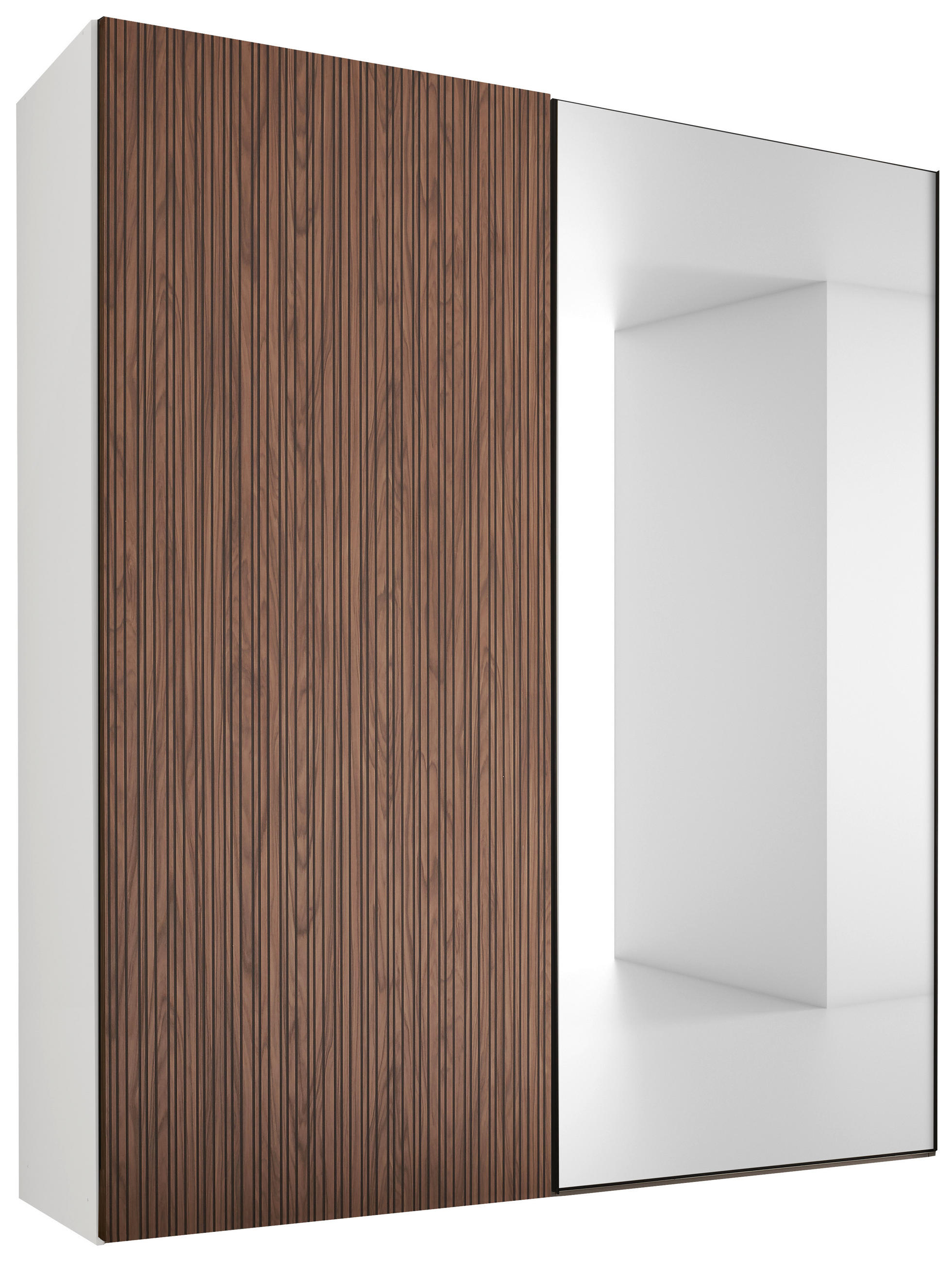 SCHWEBETÜRENSCHRANK 200/240/68 cm 2 Tür(en)-türig Weiß, Dunkelbraun  - Dunkelbraun/Schwarz, Design, Glas/Holzwerkstoff (200/240/68cm) - Dieter Knoll