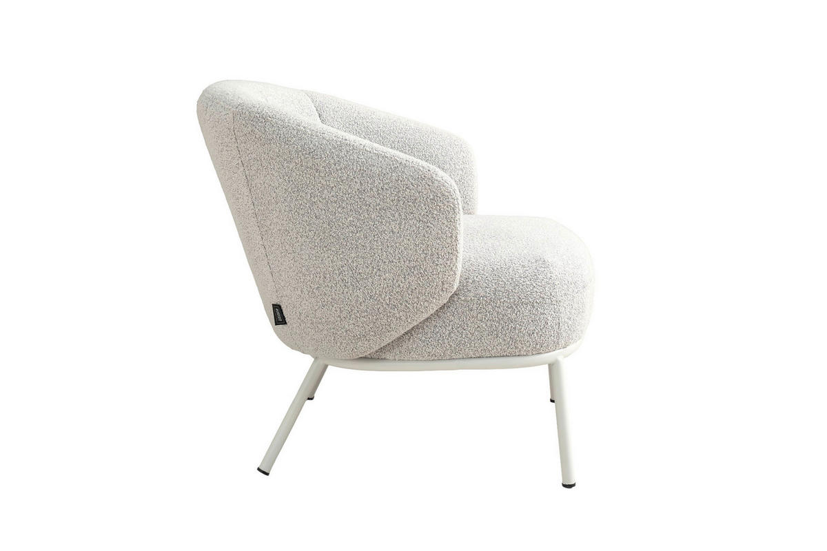 SESSEL in Bouclé Greige, Seidengrau  - Greige/Seidengrau, MODERN, Textil/Metall (73/73/80cm) - Schöner Wohnen