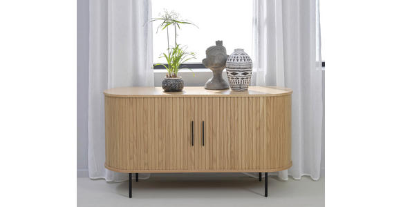 SIDEBOARD Eichefarben 140/76/45 cm - Eichefarben/Schwarz, Trend, Holz/Holzwerkstoff (140/76/45cm) - Xora