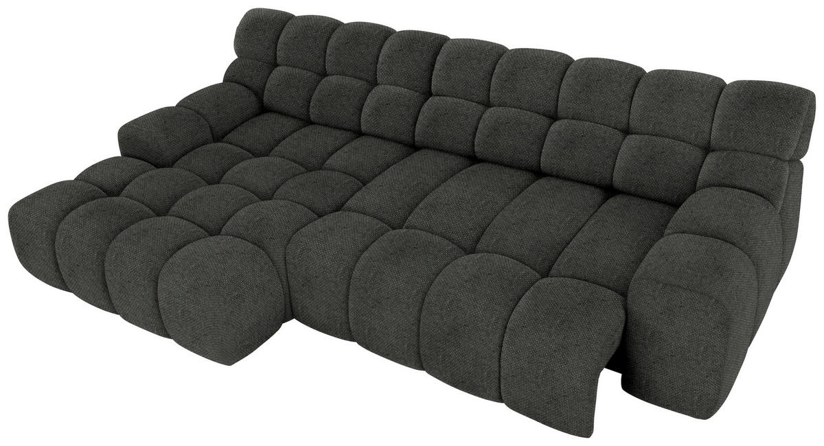 Ecksofa inkl. Funktion Schwarz Webstoff  - Schwarz, MODERN, Kunststoff/Textil (180/297cm) - Welnova
