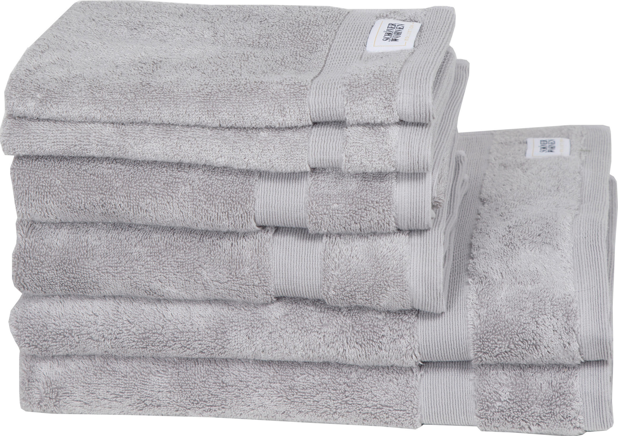 FROTTIERSET SW-Cuddly Grau 6-teilig  - Grau, Basics, Textil - Schöner Wohnen
