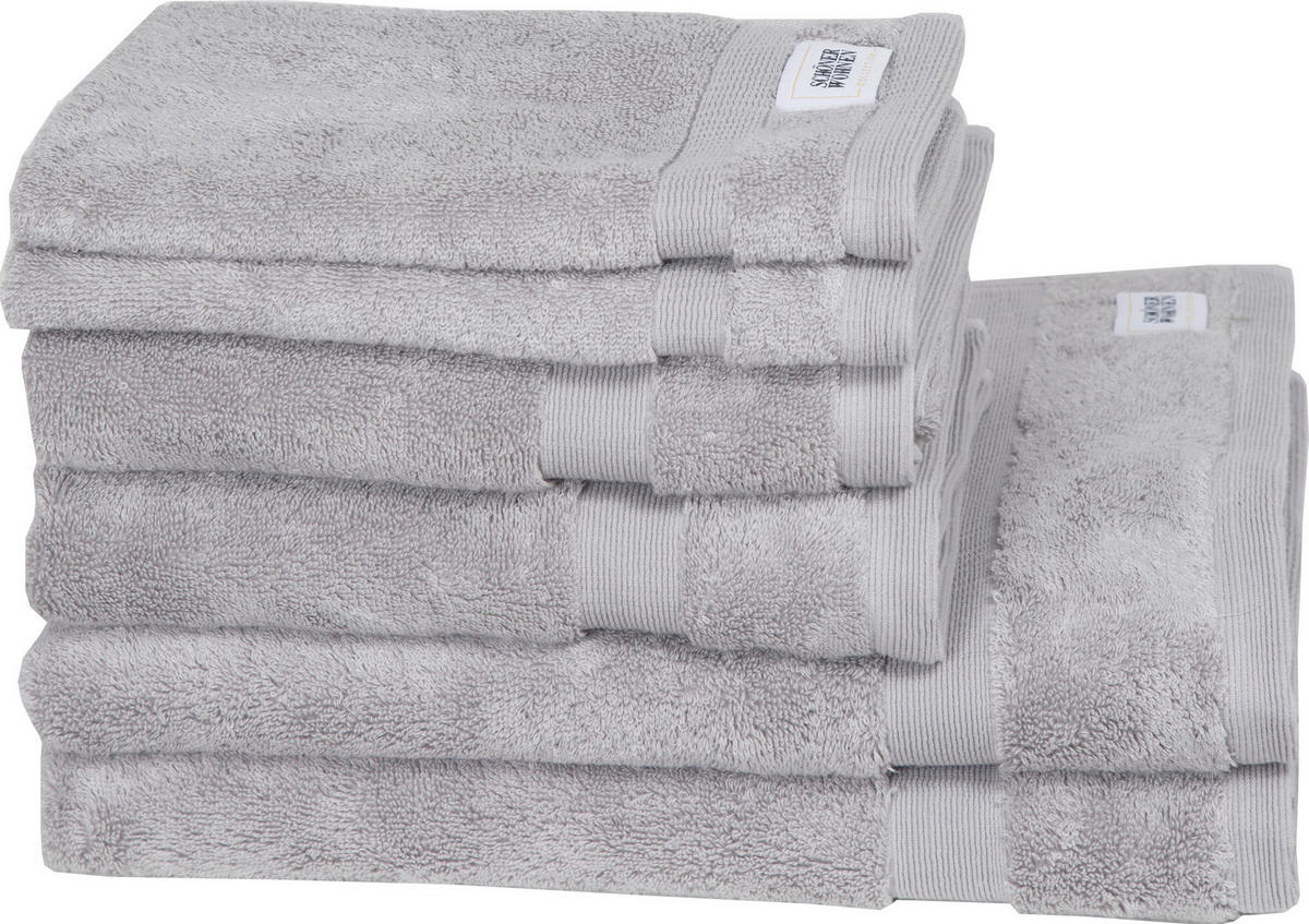 FROTTIERSET SW-Cuddly Grau 6-teilig  - Grau, Basics, Textil - Schöner Wohnen
