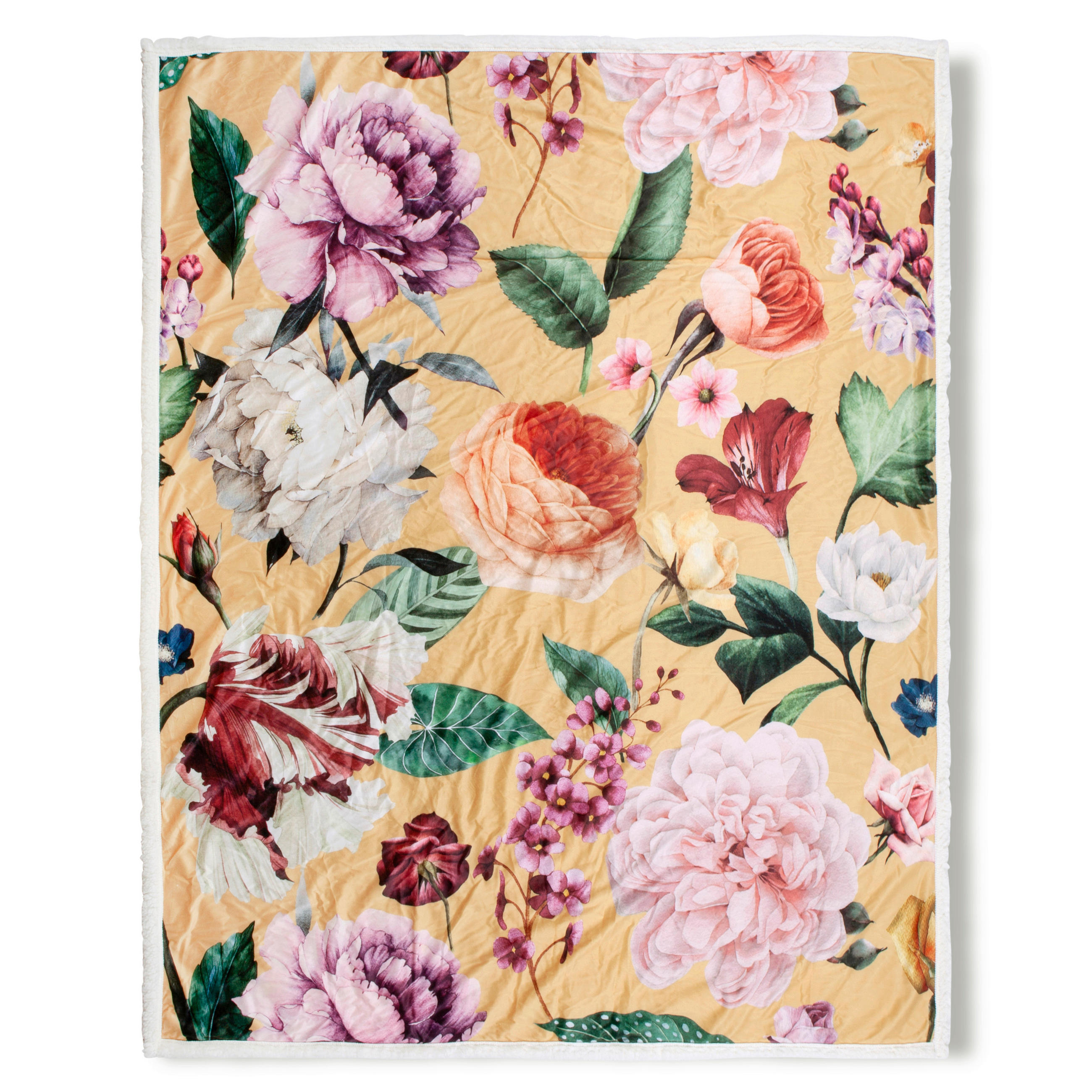 PLAID Fiori 130/160 cm - Gelb/Goldfarben, Design, Textil (130/160cm)