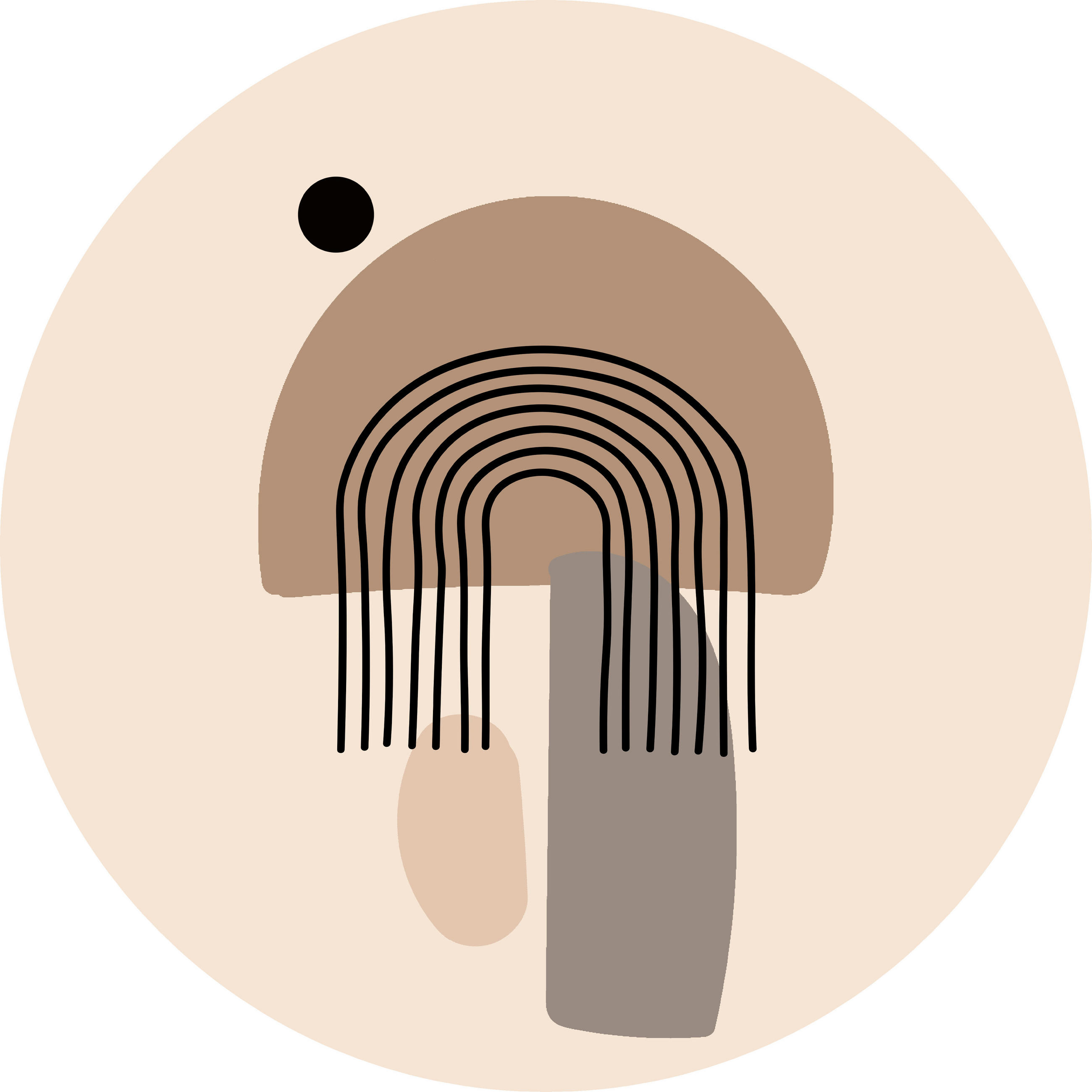 BILD 40/40/0.3 cm  - Beige/Braun, Basics, Metall (40/40/0.3cm)