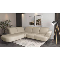 ECKSOFA in Flachgewebe Creme  - Creme/Schwarz, Modern, Textil/Metall (270/302cm) - Sit & More