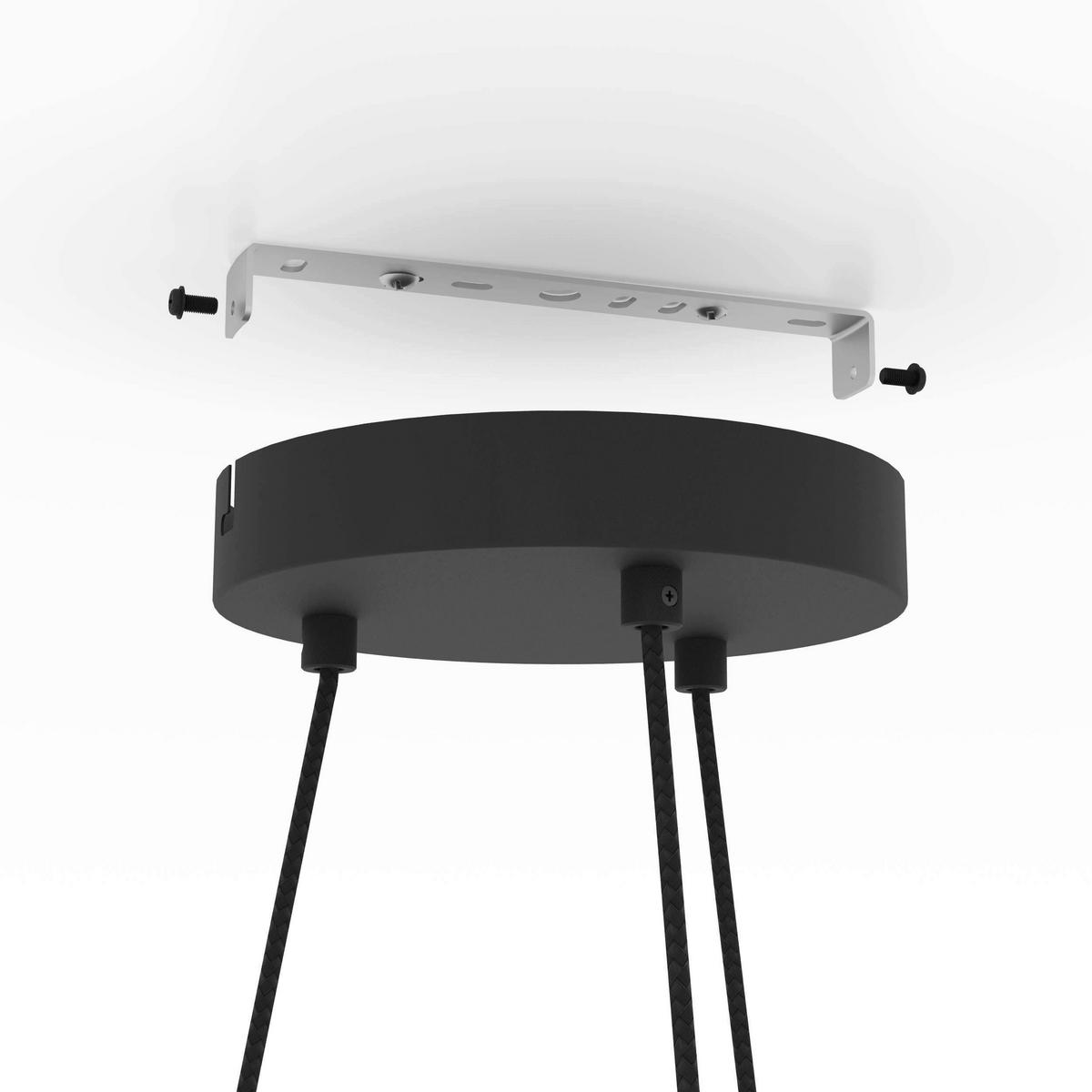 HÄNGELEUCHTE 70/110 cm  - Schwarz/Braun, KONVENTIONELL, Holz/Textil (70/110cm) - Eglo