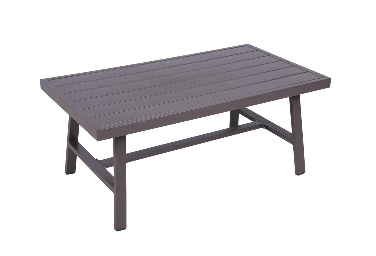 LOUNGEGARNITUR 4-teilig   152/91/250 cm Aluminium  - Dunkelbraun/Naturfarben, Basics, Kunststoff/Textil (152/91/250cm) - Gardenson