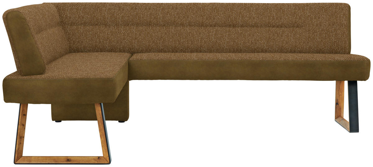 ECKBANK 173/215 cm  in Eichefarben, Cognac  - Eichefarben/Cognac, KONVENTIONELL, Holz/Textil (173/215cm) - Voleo