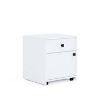 ROLLCONTAINER Weiß  - Schwarz/Weiß, MODERN, Holzwerkstoff/Kunststoff (48/53/45,3cm) - Milino