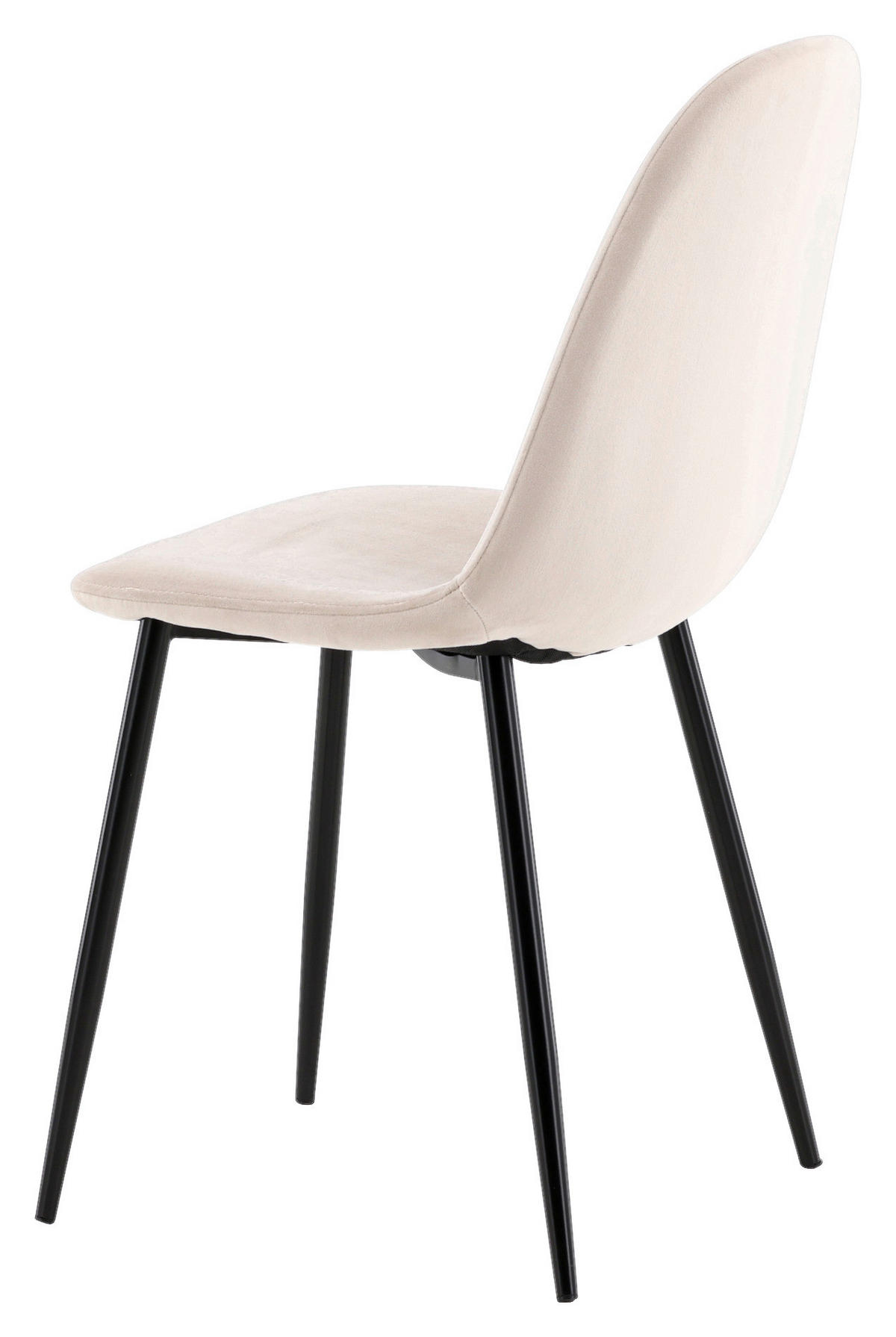 STUHL-SET 2 Stück  in Stahl Samt  - Beige/Schwarz, Design, Textil/Metall (44/88/53cm) - Livetastic