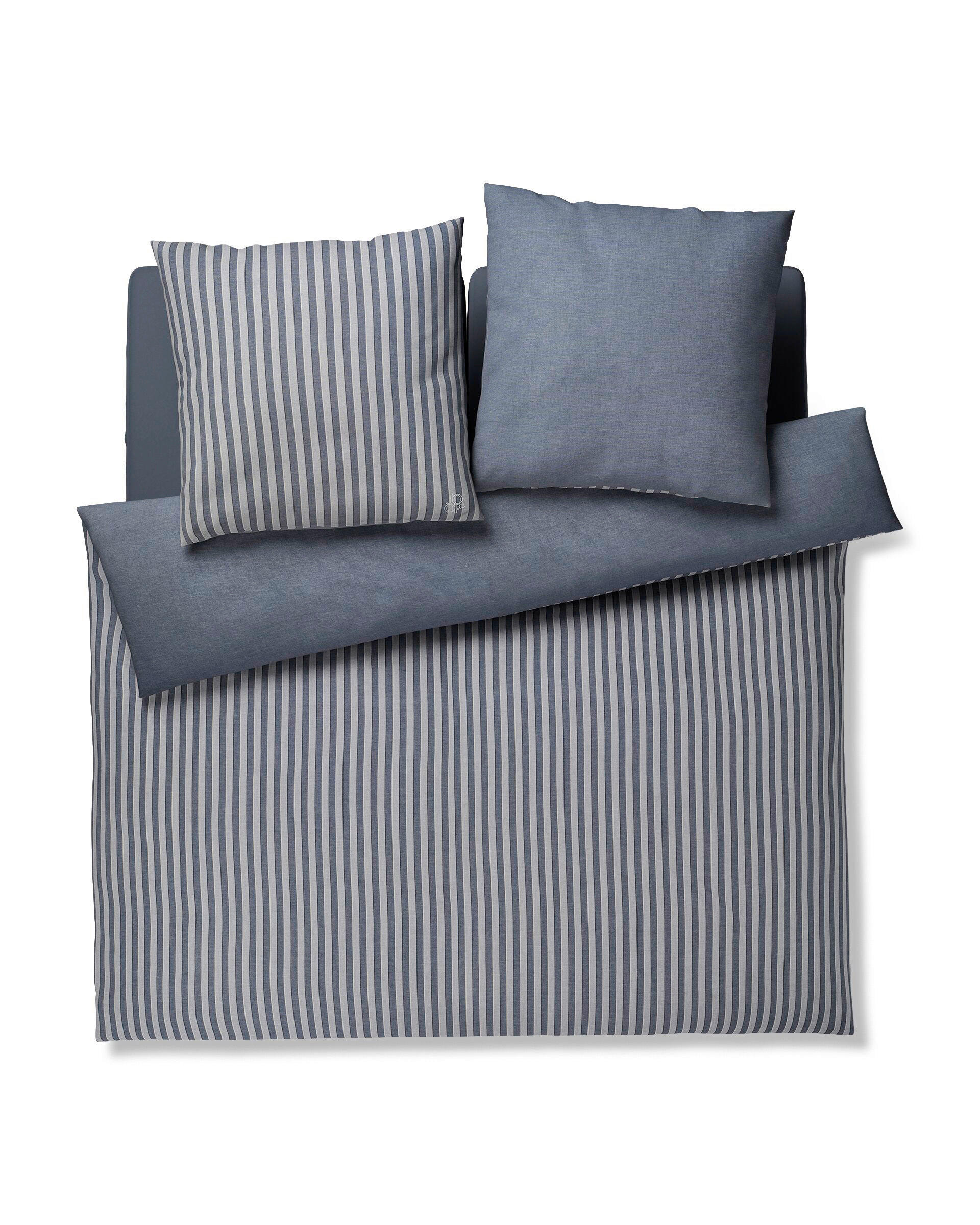 WENDEBETTWÄSCHE Soft Lines Flanell 200/200 cm  - Blau, Basics, Textil (200/200cm) - Joop!