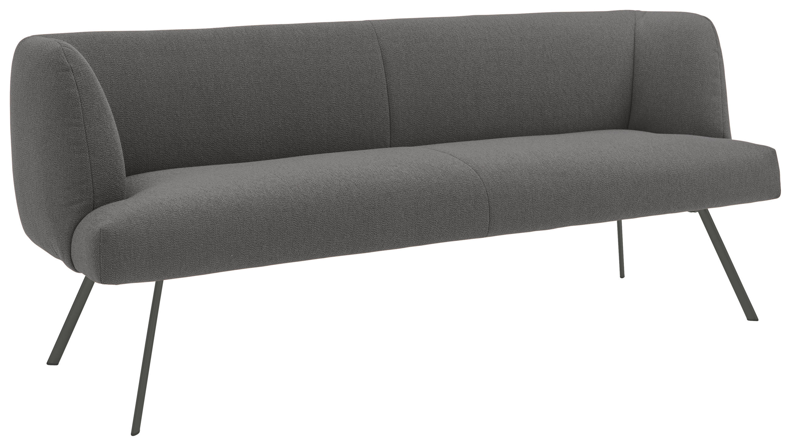 SITZBANK 200/87/64 cm  in Anthrazit, Hellgrau  - Anthrazit/Hellgrau, Design, Textil/Metall (200/87/64cm) - Venjakob