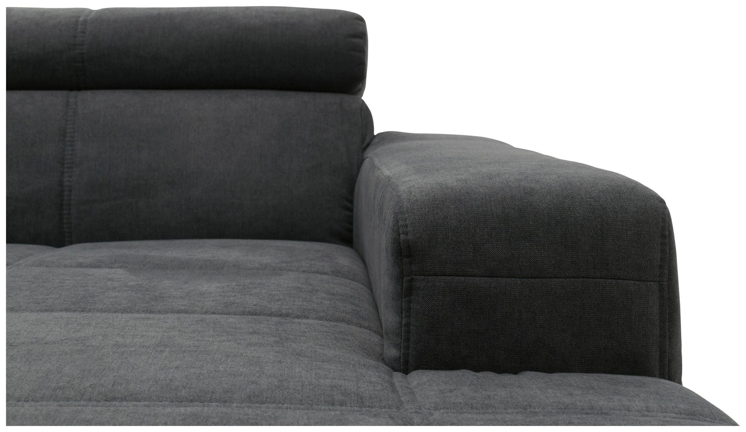 WOHNLANDSCHAFT Dunkelgrau Mikrofaser  - Dunkelgrau/Schwarz, Design, Kunststoff/Textil (228/359/175cm) - MID.YOU