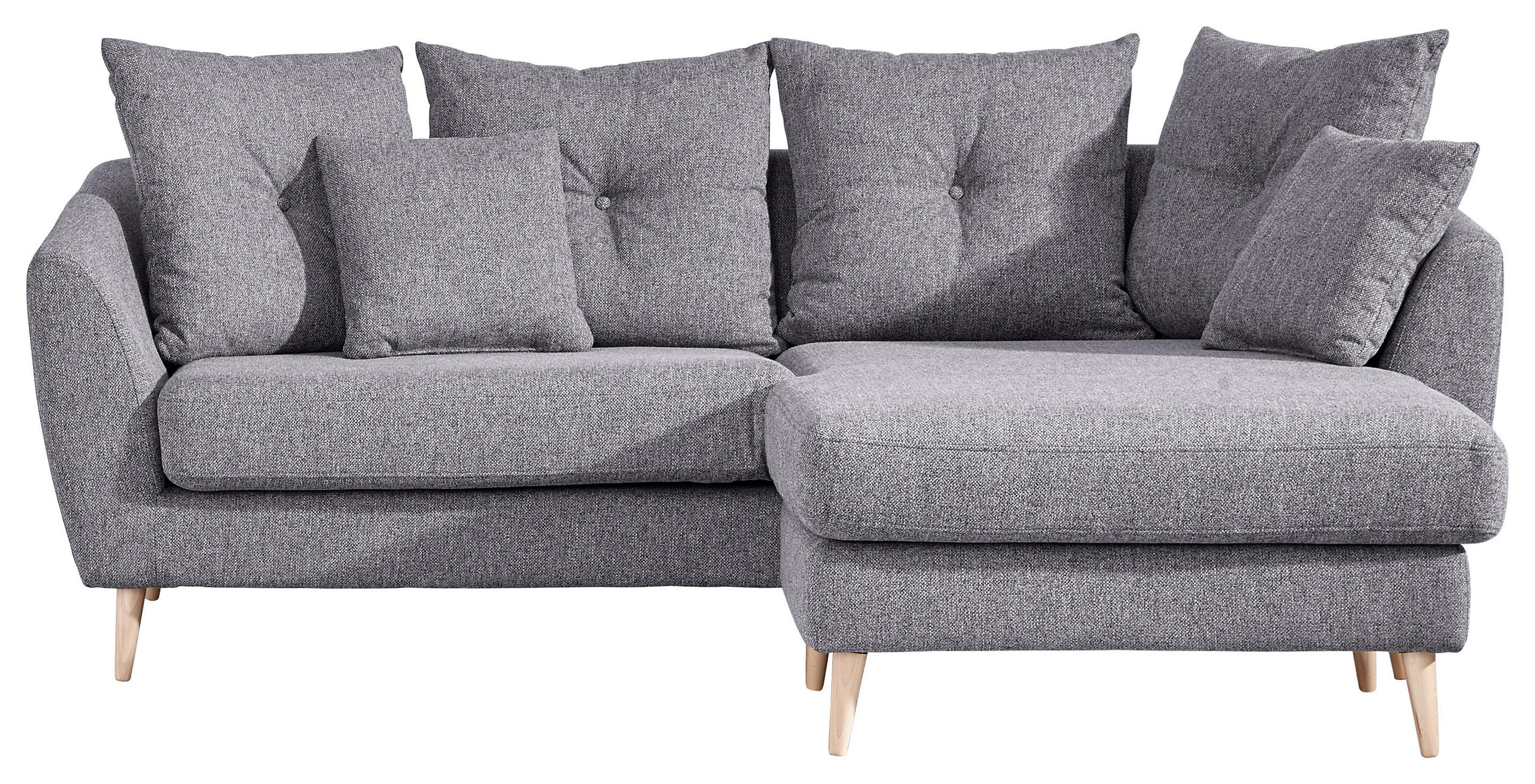 HÖRNSOFFA i flatväv grå  - bokfärgad/grå, Klassisk, trä/textil (210/156cm) - MID.YOU