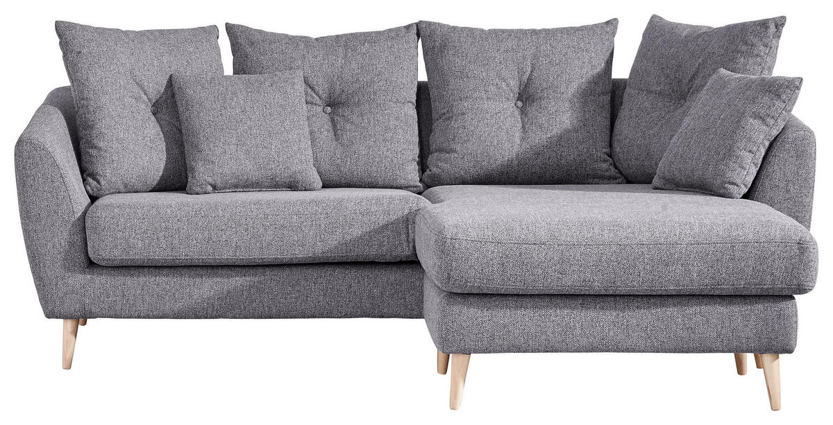 HÖRNSOFFA i flatväv grå  - bokfärgad/grå, Klassisk, trä/textil (210/156cm) - MID.YOU